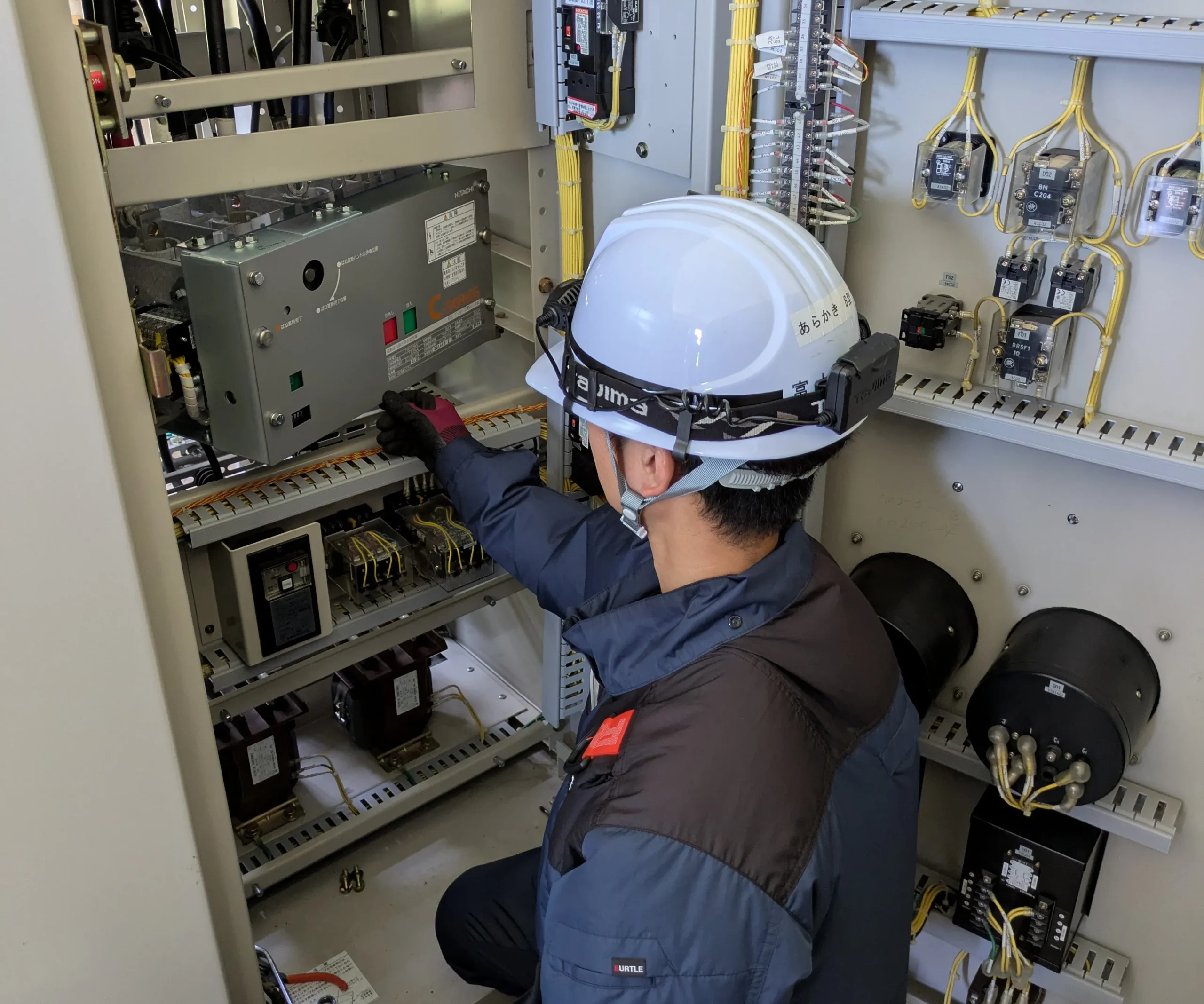 上水原水送水ポンプ作業中